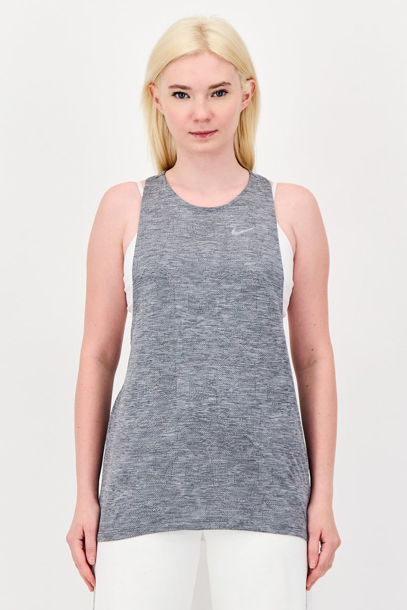 Nike Women Sportswear Fit Sleeveless Running Tank Top, Grey - Image 1